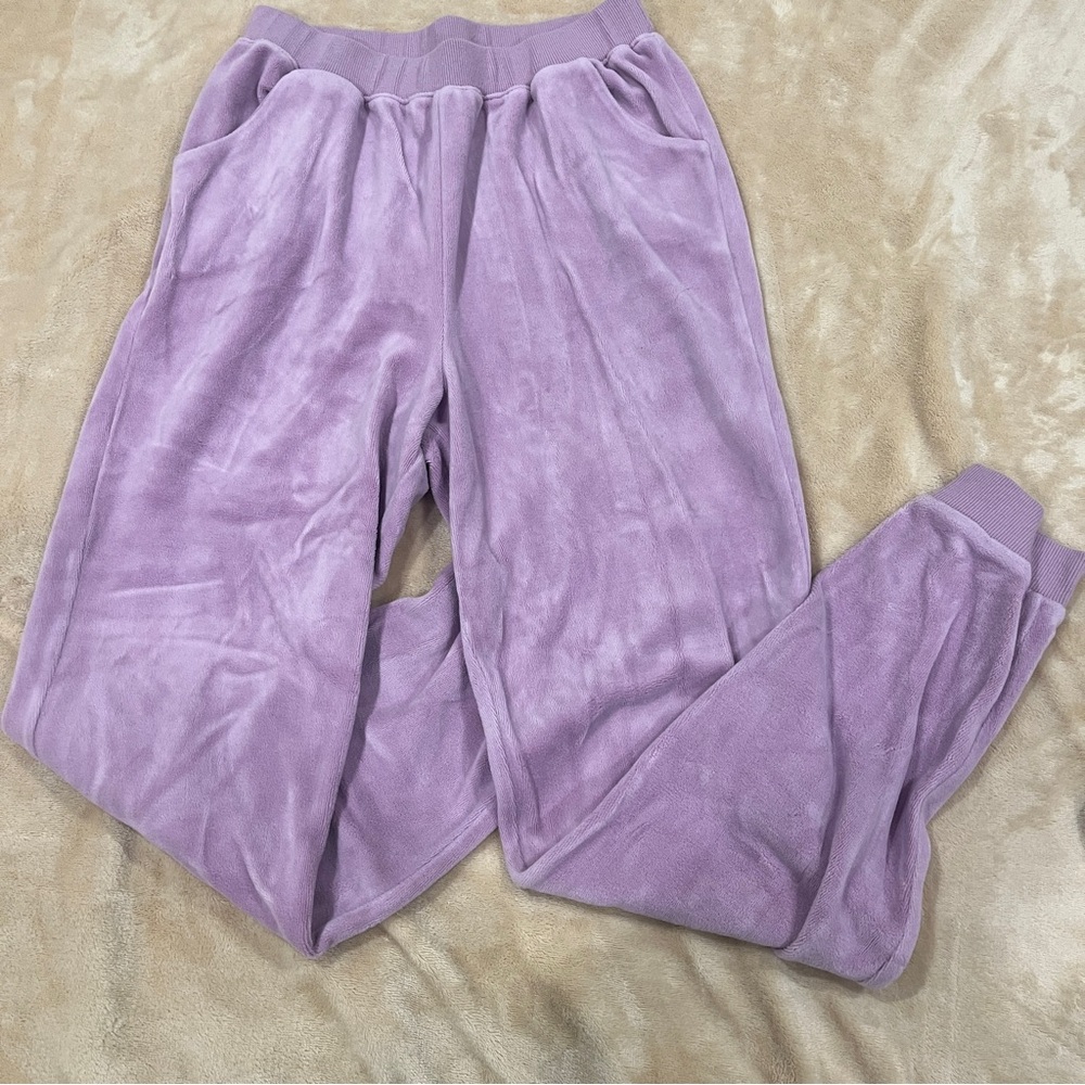 Janie and Jack Velour Joggers Cozy Lavender Purple Lounge Pants Size 16 Kids